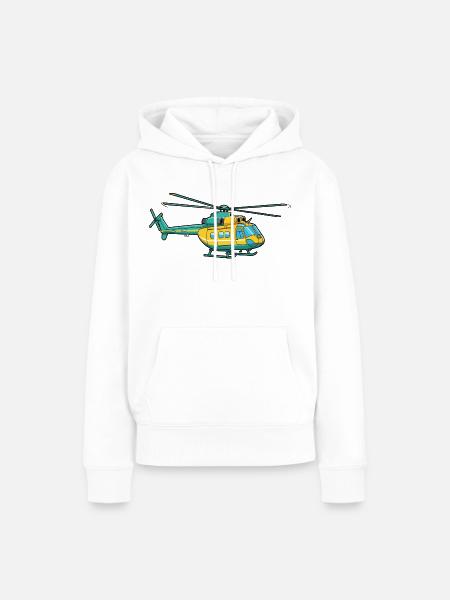 Hubschrauber - Frauen Premium Bio Hoodie - Weiß