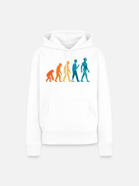 Evolution zum Roboter Outline - Frauen Premium Bio Hoodie - Weiß