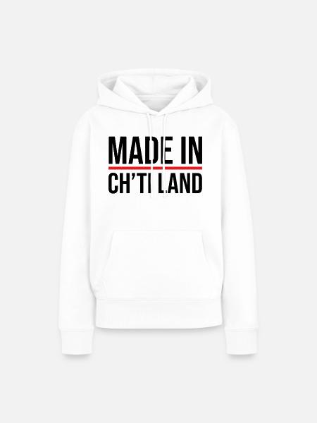 Hergestellt im Ch'ti-Land - Frauen Premium Bio Hoodie - Weiß