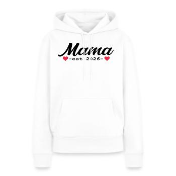 Maman 2026 - Sweat à capuche Premium bio Femme - blanc - Devant - Julia (174cm)