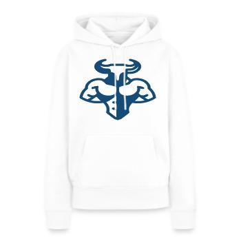 Body Building. Stier. - Frauen Premium Bio Hoodie - Weiß - Vorne - Julia (174cm)