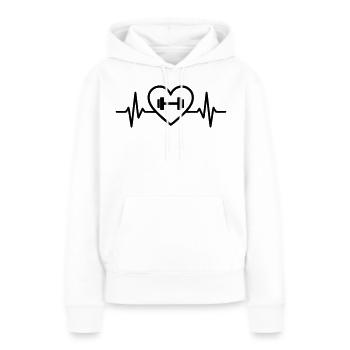 Herz Fitness – Hantel & Krafttraining - Frauen Premium Bio Hoodie - Weiß - Vorne - Julia (174cm)