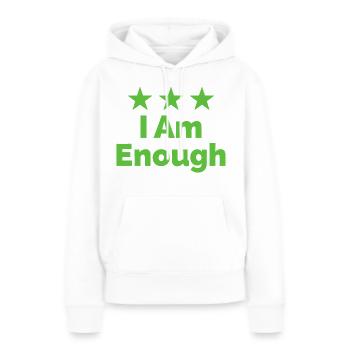 Je suis assez, je suis assez affirmation - Sweat à capuche Premium bio Femme - blanc - Devant - Julia (174cm)