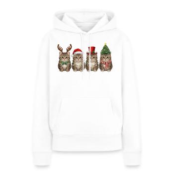 Getigerte Katze Weihnachtsmann Weihnachten  - Frauen Premium Bio Hoodie - Weiß - Vorne - Julia (174cm)