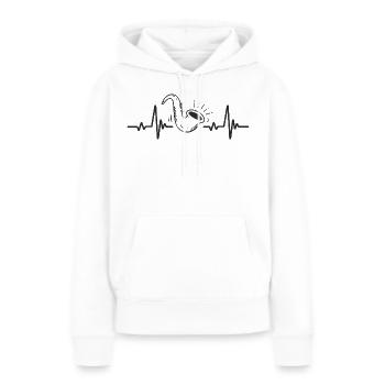 Saxophon Rhythmusmusik Jazzinstrument Herz - Frauen Premium Bio Hoodie - Weiß - Vorne - Julia (174cm)