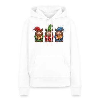 Wildschwein Weihnachten Jäger Keiler - Frauen Premium Bio Hoodie - Weiß - Vorne - Julia (174cm)