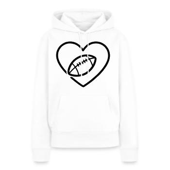 Cuore Rugby XV – Passione Rugby - Sweat à capuche Premium bio Femme - blanc - Devant - Julia (174cm)