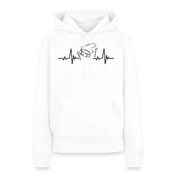 Trommel Snare Trommel Rhythmusmusik Trommler Herz - Frauen Premium Bio Hoodie - Weiß - Vorne - Julia (174cm)