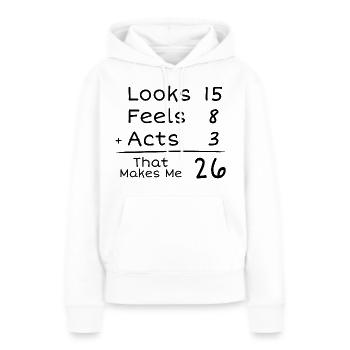 26-jähriges Jubiläum Humorvoll | 26. Jubiläum - Frauen Premium Bio Hoodie - Weiß - Vorne - Julia (174cm)