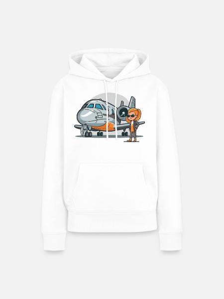 Jet Pilot Business Stil - Frauen Premium Bio Hoodie - Weiß