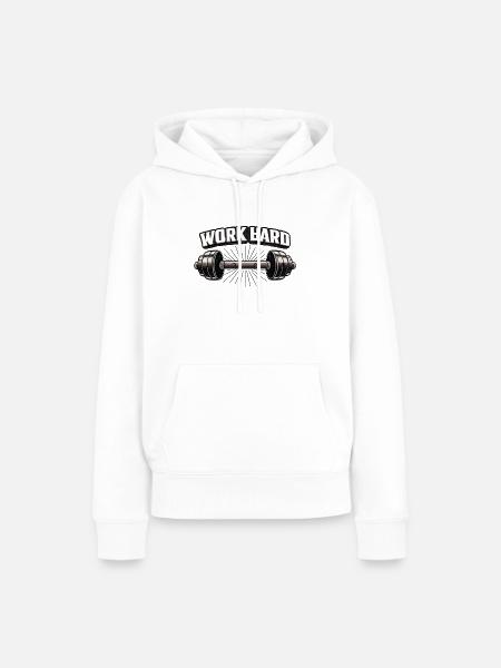 Kraftvolles Training Shirt - Frauen Premium Bio Hoodie - Weiß