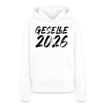 Compagnon 2026 - Sweat à capuche Premium bio Femme - blanc - Devant - Julia (174cm)