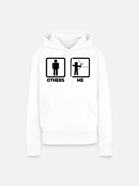 Lustiger Bogensportler - Frauen Premium Bio Hoodie - Weiß