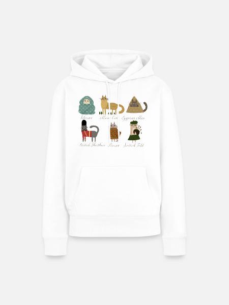 Katzenrassen - Frauen Premium Bio Hoodie - Weiß