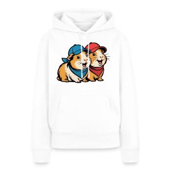 Süße Meerschweinchen Freunde – Lustiges Tiermotiv - Frauen Premium Bio Hoodie - Weiß - Vorne - Julia (174cm)