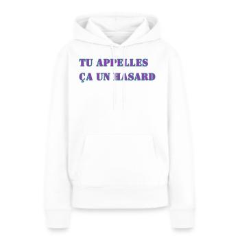 TU APPELLES ÇA UN HASARD - Sweat à capuche Premium bio Femme - blanc - Devant - Julia (174cm)