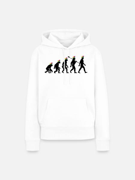 Homo Karnevalis | Evolution der Narren, Fastnacht - Frauen Premium Bio Hoodie - Weiß