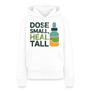 Dose d’homéopathie Petit Guérison Professionnel - Sweat à capuche Premium bio Femme - blanc - Devant - Julia (174cm)