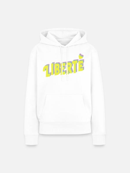 LIBERTÉ Pop Typography - Frauen Premium Bio Hoodie - Weiß