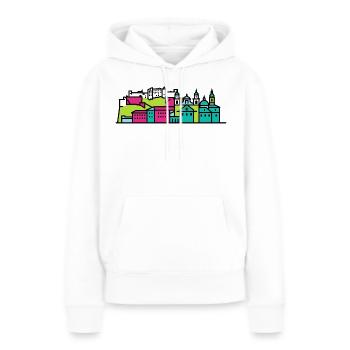 Art moderne en ligne de la forteresse skyline de la ville de Salzbourg - Sweat à capuche Premium bio Femme - blanc - Devant - Julia (174cm)