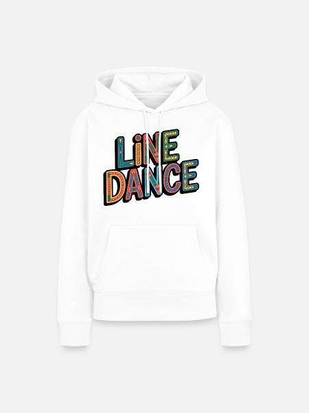 Line Dance Western Schriftzug - Frauen Premium Bio Hoodie - Weiß