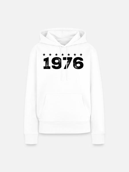 Hergestellt 1976 - Frauen Premium Bio Hoodie - Weiß