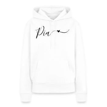Pia Prénom Décoratif - Sweat à capuche Premium bio Femme - blanc - Devant - Julia (174cm)