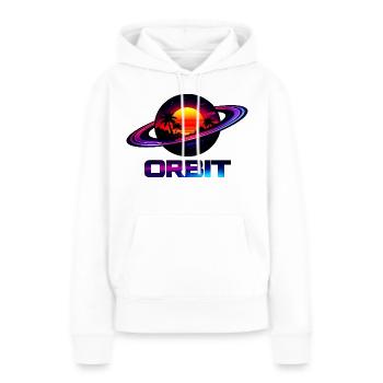 Geometrische Saturn-Umlaufbahn Retro Synthwave 80s - Frauen Premium Bio Hoodie - Weiß - Vorne - Julia (174cm)