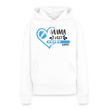 Maman 2027 chargeant Cœur Bébé Pieds Bleus Garçon - Sweat à capuche Premium bio Femme - blanc - Devant - Julia (174cm)
