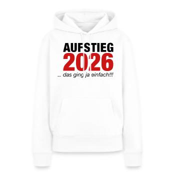 Promu Promotion 2026 - Sweat à capuche Premium bio Femme - blanc - Devant - Julia (174cm)
