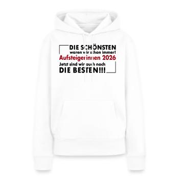 De beaux espoirs 2026 - Sweat à capuche Premium bio Femme - blanc - Devant - Julia (174cm)