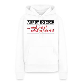 Promotion 2026 : La promotion est désormais célébrée - Sweat à capuche Premium bio Femme - blanc - Devant - Julia (174cm)