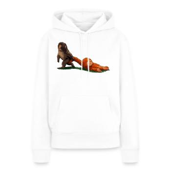 punch the monkey - Frauen Premium Bio Hoodie - Weiß - Vorne - Julia (174cm)
