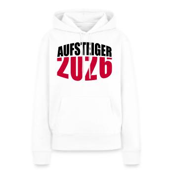 Promu Promotion 2026 - Sweat à capuche Premium bio Femme - blanc - Devant - Julia (174cm)