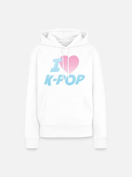 Ich liebe K-Pop - Frauen Premium Bio Hoodie - Weiß