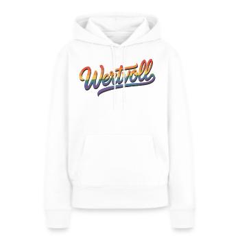 Précieux - Dignité humaine Fierté Gay Arc-en-ciel LGBT - Sweat à capuche Premium bio Femme - blanc - Devant - Julia (174cm)