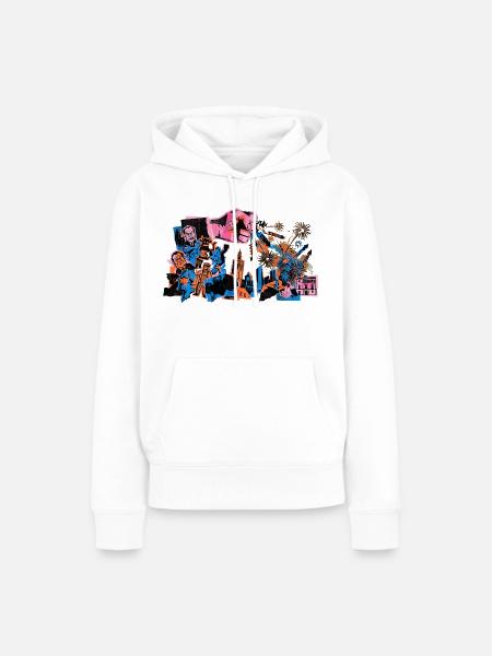 Fallas De Valencia Feuerwerk Risographie - Frauen Premium Bio Hoodie - Weiß