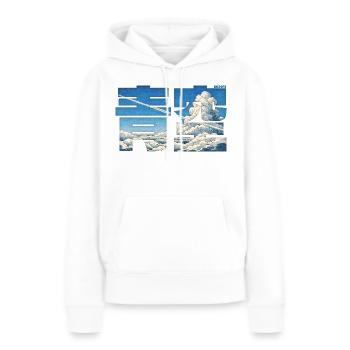 Aozora - Ciel Bleu - Sweat à capuche Premium bio Femme - blanc - Devant - Julia (174cm)