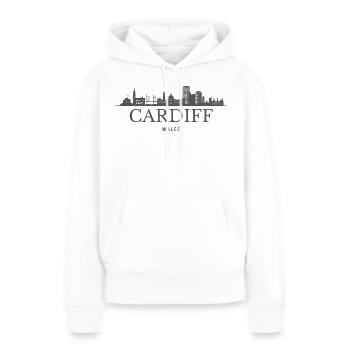Cardiff au Pays de Galles, Cardiff Skyline, Cymru - Sweat à capuche Premium bio Femme - blanc - Devant - Julia (174cm)