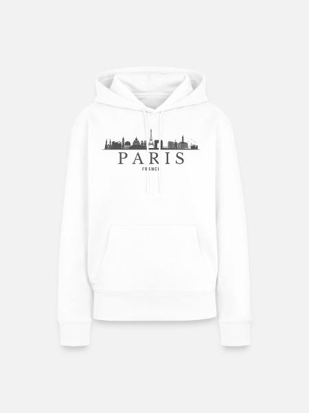 Paris, Frankreich, Pariser Skyline - Frauen Premium Bio Hoodie - Weiß