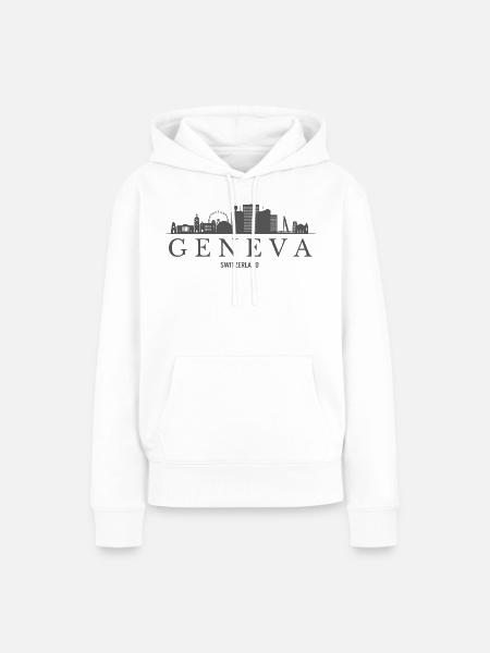 Genf Schweiz, Genfer Skyline - Frauen Premium Bio Hoodie - Weiß