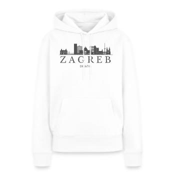 Zagreb, Serbie, la silhouette de Zagreb - Sweat à capuche Premium bio Femme - blanc - Devant - Julia (174cm)