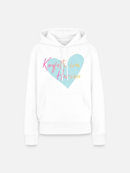 Konfetti im Herzen - Frauen Premium Bio Hoodie - Weiß