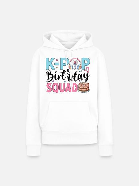 K-Pop Birthday Squad - Frauen Premium Bio Hoodie - Weiß