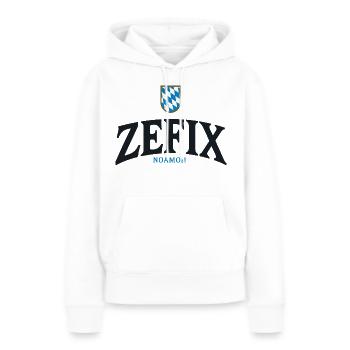 ZEFIX Bavarian Crest - Frauen Premium Bio Hoodie - Weiß - Vorne - Julia (174cm)