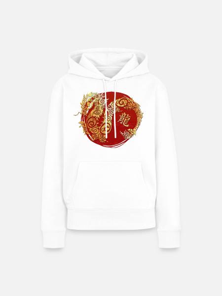 Drache Chinesisches Tierkreiszeichen Horoskop - Frauen Premium Bio Hoodie - Weiß