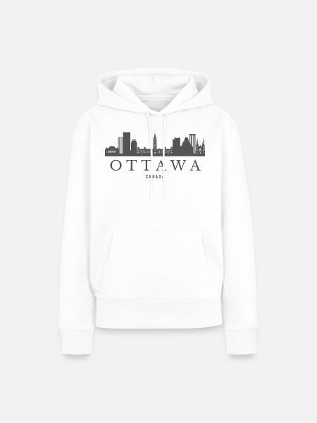 Ottawa-Skyline Kanada, Ottawa-Silhouette - Frauen Premium Bio Hoodie - Weiß