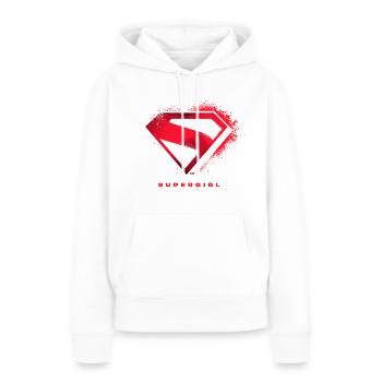 Supergirl Movie Embleme Effet Peinture Spray - Sweat à capuche Premium bio Femme - blanc - Devant - Julia (174cm)