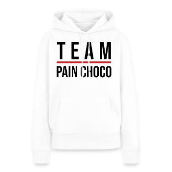 Team pain choco - Sweat à capuche Premium bio Femme - blanc - Devant - Julia (174cm)
