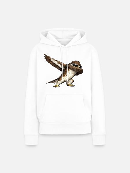 Dabbing Bussard - Frauen Premium Bio Hoodie - Weiß